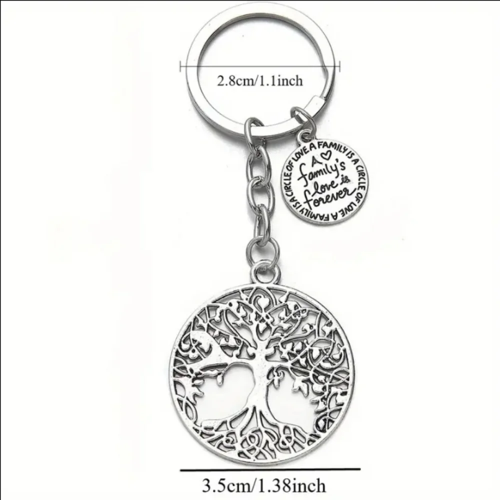 Silver Tree of Life Keychain & Family, Life Love Charm. New!